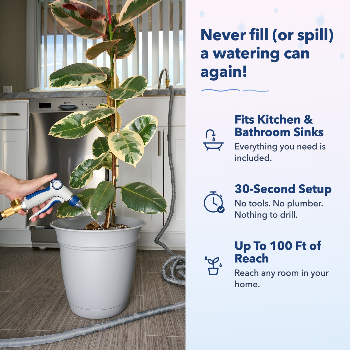 Indoor Hose for Faucet – Connects to Kitchen or Bathroom Sink