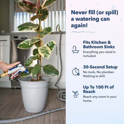 Indoor Hose for Faucet – Connects to Kitchen or Bathroom Sink