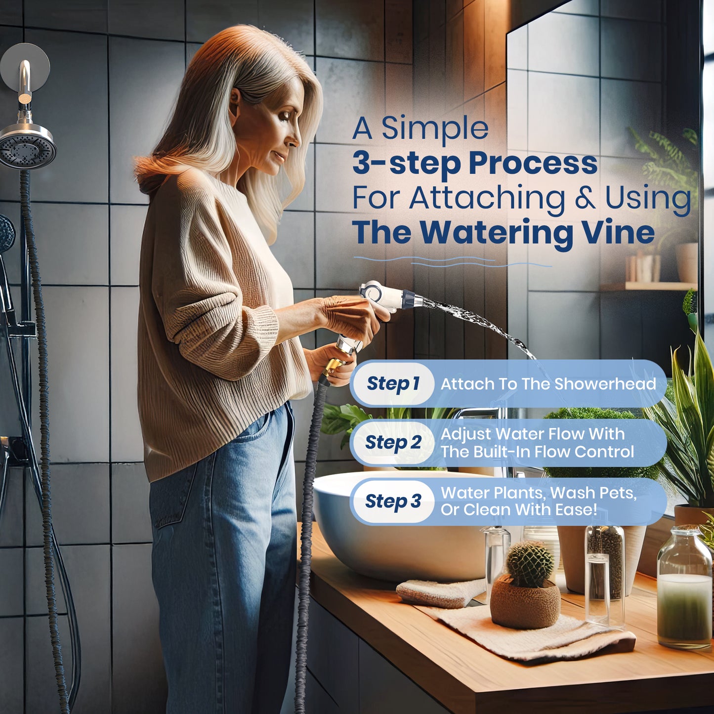 The Watering Vine® - Indoor Hose For Shower