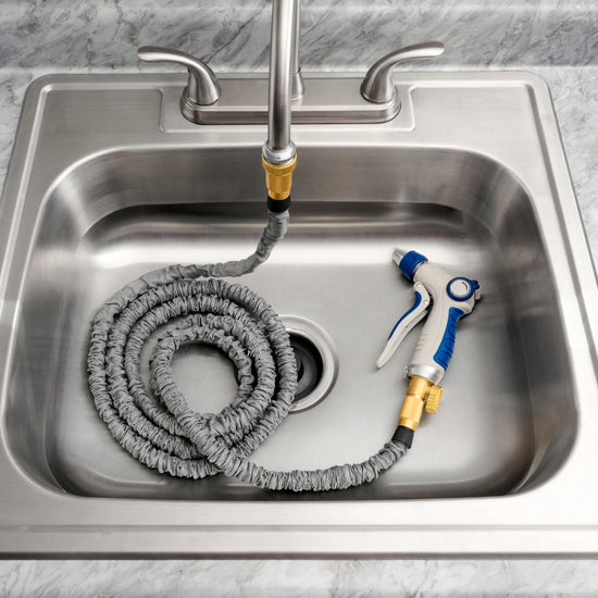 How to attach a garden hose to kitchen sink or bathroom sink video