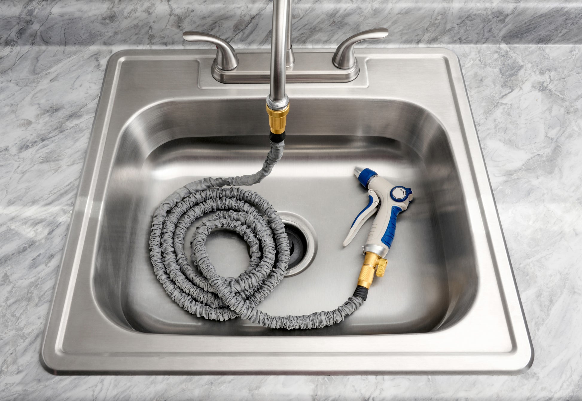 How to attach a garden hose to kitchen sink or bathroom sink video