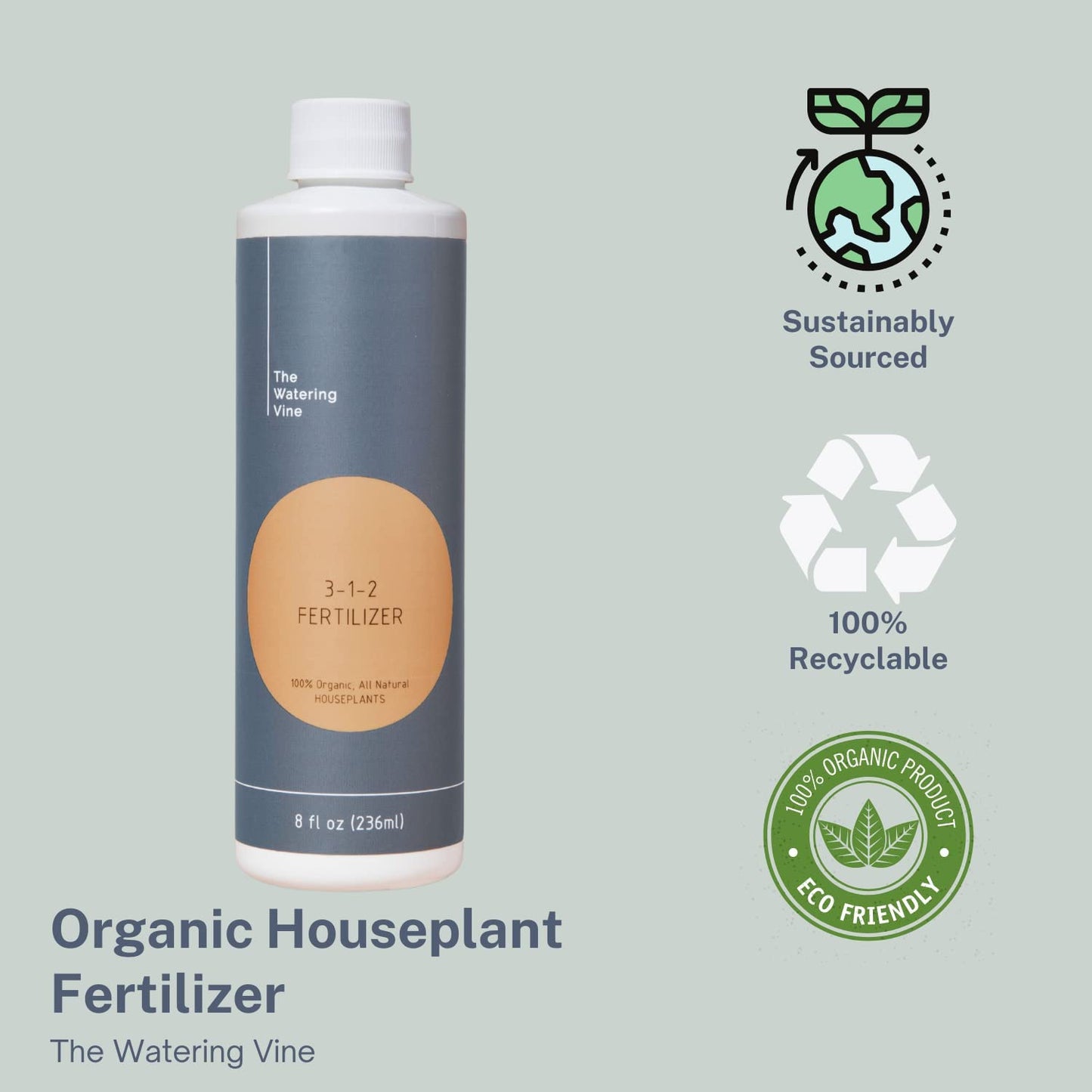 Organic Liquid Houseplant Fertilizer (8 oz)